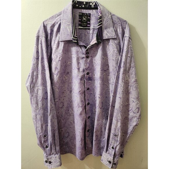 Au Noir Dress Shirt Long Sleeve Floral Pattern Size 6 - Picture 1 of 7
